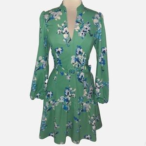 Danny & Nicole Women's Sage/Ivory Funnel V-Neck Dress Size 18